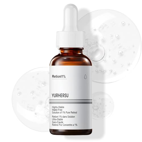 Retinol 1%, Serum Retinol, Serum Facial Mujer, retinol Puro para la Cara, Suero de retinols de Alta Potencia para Signos de Envejecimiento, Reduce Líneas Finas y Signos, 30ml