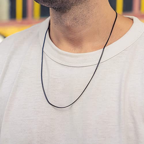 Made by Nami Halskette Schwarz aus Edel-Stahl - 60-cm Feine Gun-Metal Glieder-Halskette - Glieder-Kette - Handmade Herren-Kette - Panzer-Kette - Männer-Geschenk - Herren-Schmuck (Gun-Metal 2mm) – Bild 4