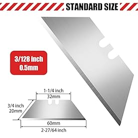 Alternative view of DIYSELF 50 Pack Utility Knife Blades, SK5 Steel Box Cutter Blades with Dispenser, Standard Blades for Box Cutter Utility Knife Replacement, Sharper Utility Blade, Refills
