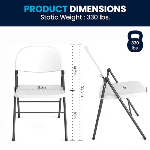 Flash Furniture Mirra Plastic Folding Chairs for Parties and Weddings, Lightweight Commercial Event Seats with 330-lb. Static Weight Capacity, Set of 6, White by Flash Furniture - Image 8