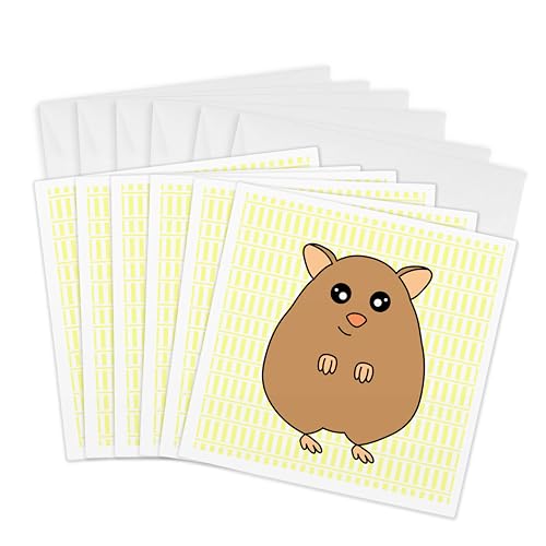 Cartes de vœux hamster marron 3dRose | Lot de 6 pour correspondances créatives