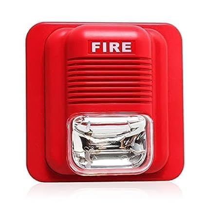 - Fire Alarm Warning Siren| Fire Security Service| Fire Alarm Siren |Smoke Detector |Horn Sound & Strobe Alert Security System for Home Office Hotel Restaurant