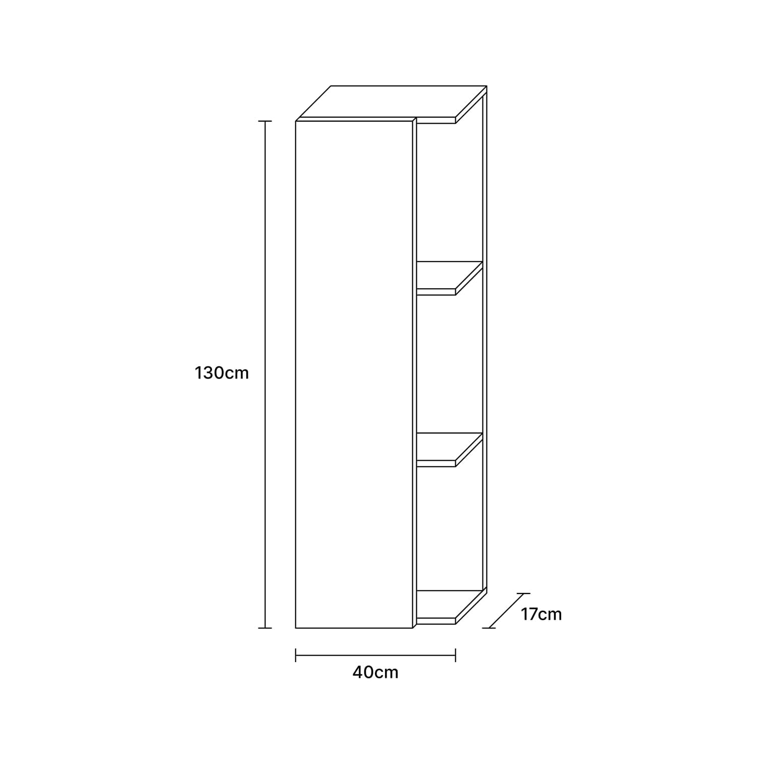Planetmöbel Armario Lateral 40 cm Oroble/Antracita, Sala de Estar, Pasillo, Gaderobe, Baño