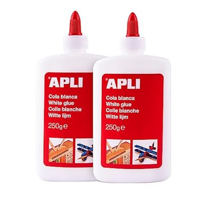 APLI 19658 - Pack de 2 colas blancas de 250gr  ideal para manualidades en cartón  madera  papel. Apto para uso escolar