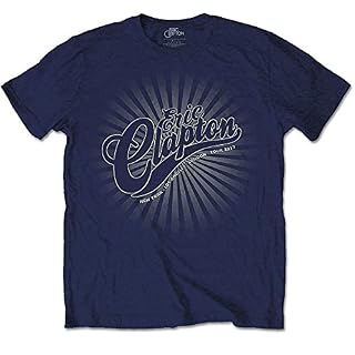 Eric Clapton T Shirt Rays Logo Tour 2017 Nouveau Officiel Homme Navy Bleu Size M - Les Beatles, Paul McCartney, John Lennon, RIngo Starr, George Harrison