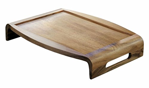 Lipper International Acacia Reversible Serving Tray, 20.75″ x 15.38″ x 3.5″