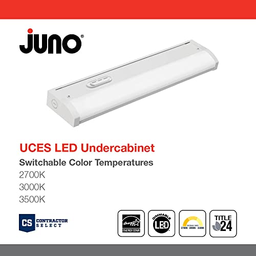 Juno UCES 12 Inch LED Under Cabinet Lighting, LED Kitchen Cabinet Light Fixture Hardwired, Dimmable, Damp Rated, Selectable Soft, Warm, Neutral White Light (UCES 12IN SWW6 90CRI WH M6) - Thumbnail 3