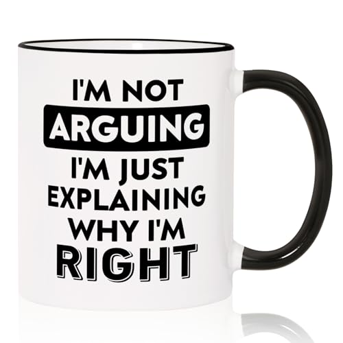 Taza de café divertida de cerámica blanca 11 oz miniatura 1