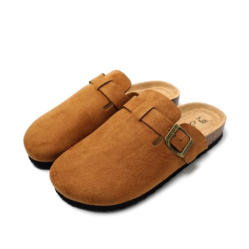 Chaussons sabots femme en daim contre les pieds fatigués