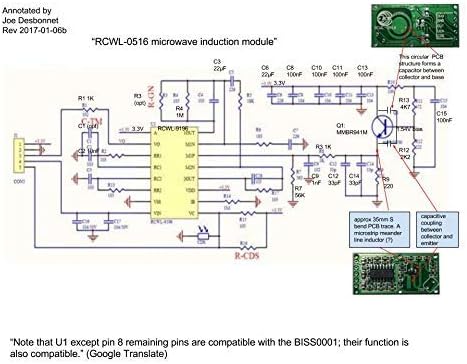RCWL-0516 microwave induction module schematic diagram
