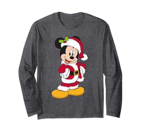 Mickey Mouse Weihnachtspullover 22 Disney Santa Mickey Mouse Holiday Langarmshirt