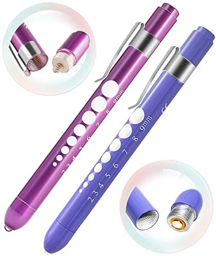 Meuut 3 Pack Penlight & Medical Scissors- One 8 Inches Patented Trauma Shears Two Led Pen Light With Four Batteries - Bandage Scissor For- Nurse, First Aid, Emt, Doctor #TOP3