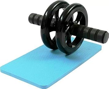 Heria Anti Skid Double Wheel Total Body AB Roller with Thick Knee Pad Mat Exerciser for Abdominal Stomach Exercise Training for Men and Women (Multi Color)