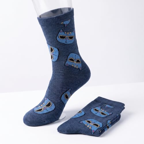 Image of Tipi Toe Women's 6-Pack Funky Crew Socks | Colorful Fun Patterned Novelty Dress Socks, Sizes 9-13