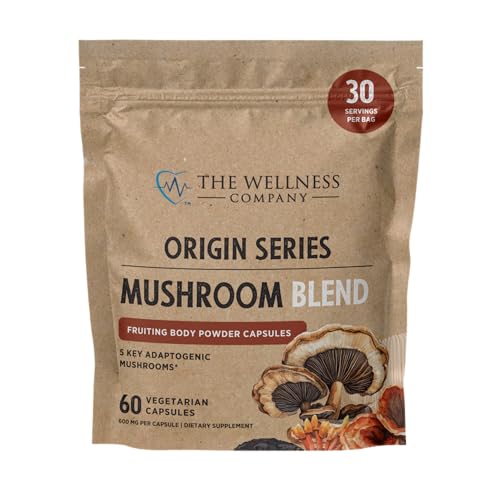 Mushroom Blend - Reishi, Lion's Mane, Turkey Tail, Cordyceps & Chaga, 60ct