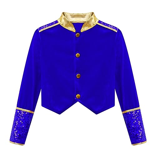 Choomomo Circus Kids Drum Major Dressy Top for Boys Girls Long Sleeve Sequins Majorette Uniform Coat3