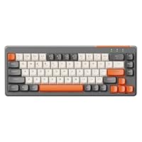 LexonElec X FREEWOLF M68 65% Draadloos Gaming Toetsenbord, QWERTY, BT/2.4G/Bekabeld Stille Membranen Toetsenbord, Regenboog Verlichting, 67 PBT Toetsen, 2000mAh Draagbaar voor Gamer/Kantoor - Crème