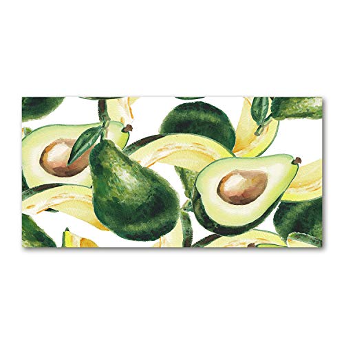 Art mural deco toile 120x60 cm tableau vert avocat nourriture boissons