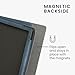 kwmobile Cover Compatible with Onyx Boox Leaf 2 Cover - Faux Leather/Suede Case with Stand - Dark Blue/Dark Grey