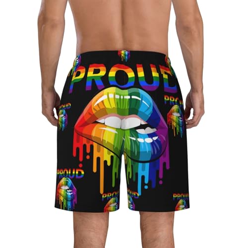 LGBT Pride Lips Black Men's Beach Shorts Summer Swim Trunks Quick Dry Casual Swim Beach Shorts4