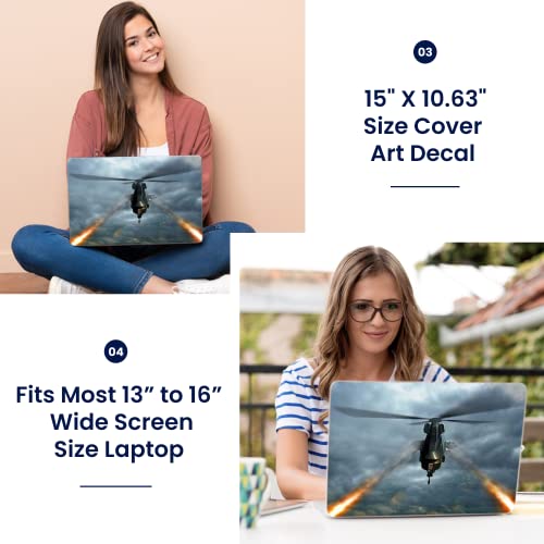 Image of LSS 15 15.6 Inches Laptop Notebook Skin Sticker with 2 Wrist Pads - Reusable Cover Protector Vinyl Sticker Cover Decal Fits 13 inch - 16 inch HP Asus Acer - Firing Military Plane Pattern
