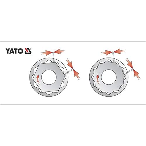 Image of Yato YT-1272 Bihexagonal Socket of Size 10mm & Length 38mm Suitable for 1 /2 inch drive Socket Wrench Set |DIN3121 CrV Chromium Satin Plated Steel|Socket Tool Box|Use: Mechanical Tools|Industrial tool