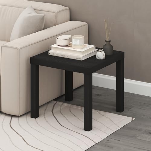 Image of Furinno Classic Homey Square Parsons Side End Table, Set of 2, Black