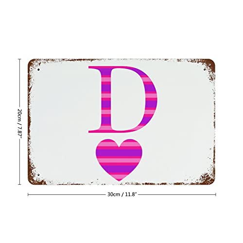 Panneau vintage aluminium lettre D抗UV pour déco Saint-Valentin durable - 3