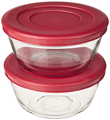Anchor Hocking Glass Mixing Bowls With Lids, Cherry, 2.5 Quart (Set Of 2) - #TOP18
