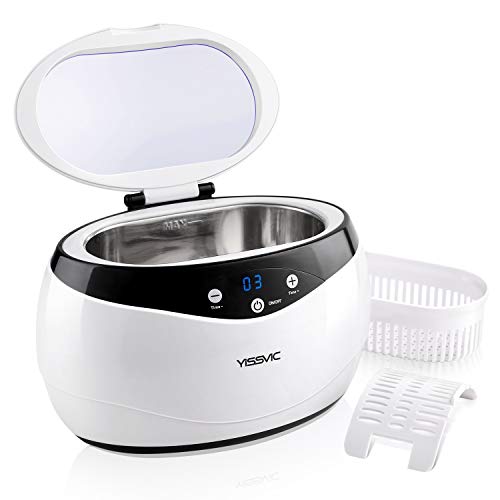 YISSVIC Ultrasonic Cleaner 600ML Ultrasonic Jewelry Cleaner Portable Ultrasonic Cleaning Machine with Digital Timer for Jewelry, Sunglasses, Watches, Dentures, Rings, Coins