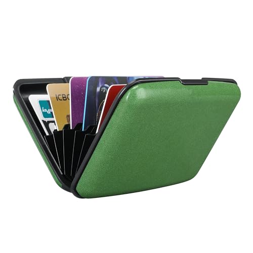ELFISH Protetor de cartão de crédito com bloqueio de RFID, capa rígida de alumínio, porta-cartões de