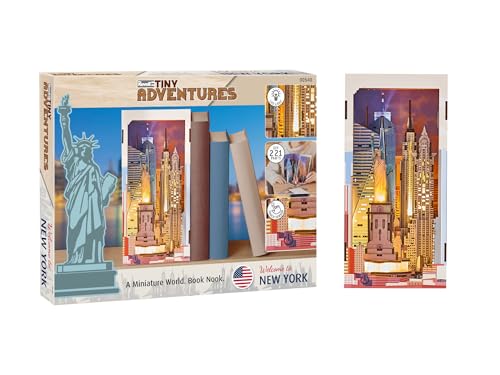 Book Nook New York maquette bois puzzle 3D avec lumière LED