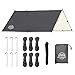 Leyvansey Premium Outdoor Tarp Set wasserdicht mit 19 Schlaufen und 16 Ösen 3x3.2m, Zeltplane inklusive Paracord Seil und Heringe als Regenschutz, Sonnensegel, Windschutz Ultraleicht