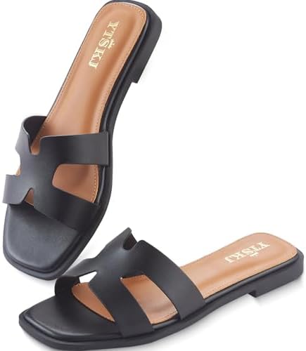 Sandals for Women 2026 Dressy Slides Flat Open Toe Comfortable So...