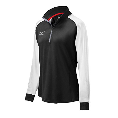 Mizuno Elite 9 Prime 1/2 Zip Jacket, Black/White, X-Large