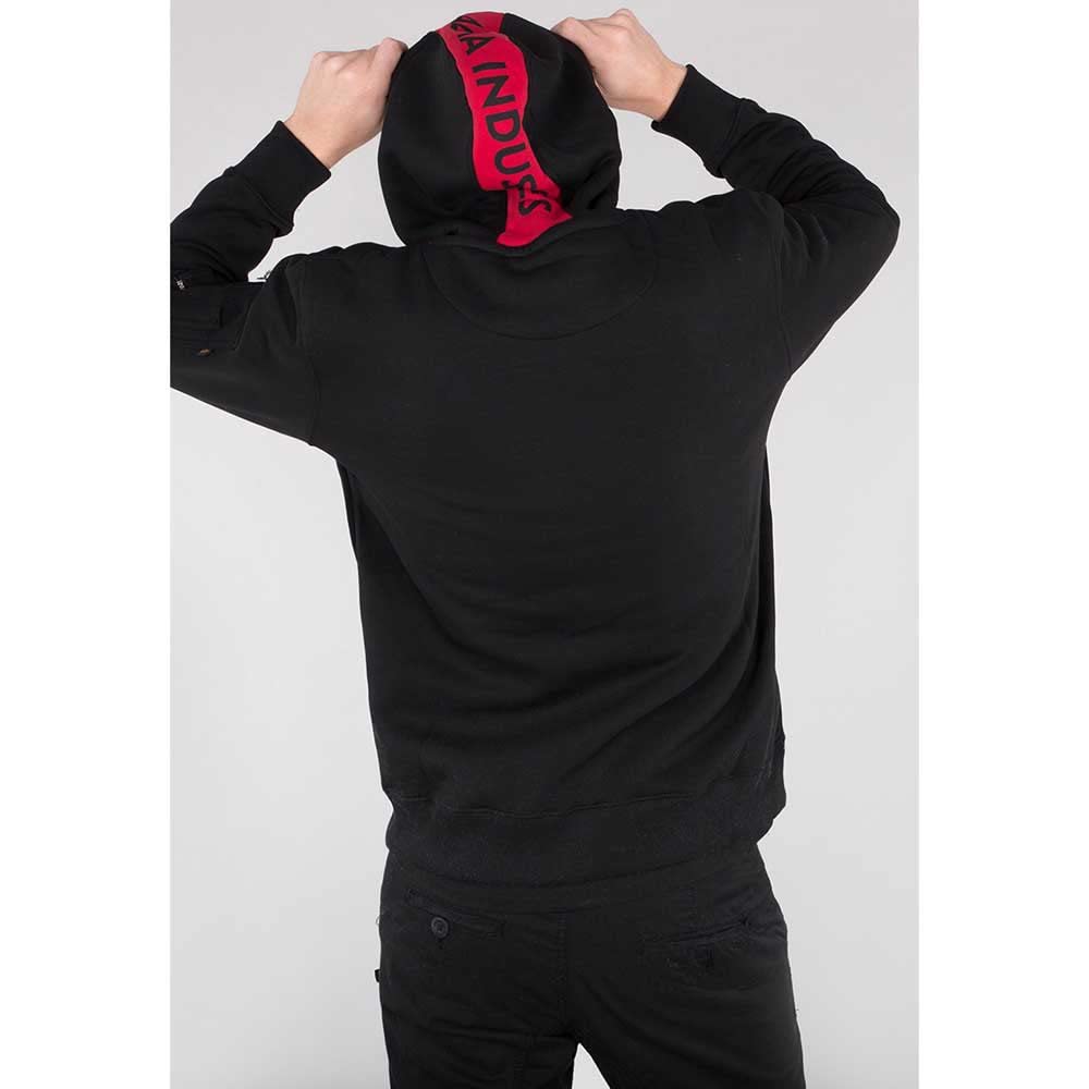 ALPHA INDUSTRIES Bluza z kapturem Mężczyźni Bluza z kapturem w czerwone paski