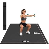 Stepwaver XXL-Yogamatte,243x152x0.6cm Dicke Fitnessmatte Groß für Heimstudio & Garagenboden, Sportmatte rutschfest, ultra-langlebig, dicke große Yogamatte für Home-Workouts