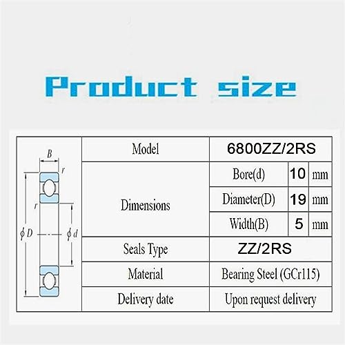 Roulement à billes 6800 2RS 10x19x5mm mini roulement pour modélisme RC