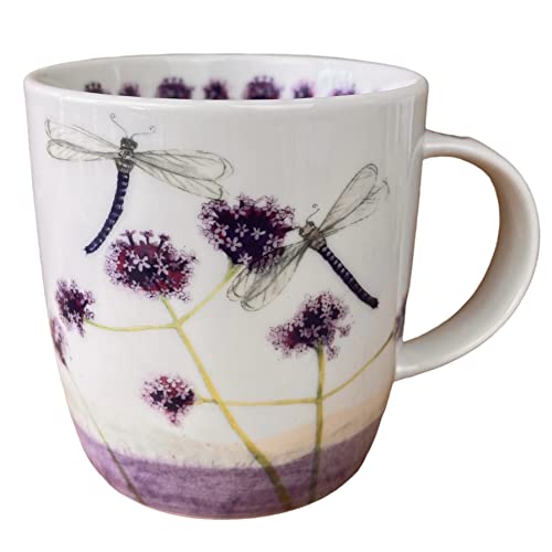 Image of Alex Clark Dragonflies Mug - Wildflowers - Insects - Bugs - Original Artwork - Cup for Nature Lovers - Gift Ideas - Perfect for Coffee & Tea - Vegan Friendly - Designed in The UK...