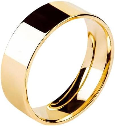 10K 14K 18K Solid Gold 2MM/3MM/4MM/5MM/6MM Polished Plain Wedding Band for Men Women Real Gold Flat Wedding Rings Comfort Fit Size 3-16
