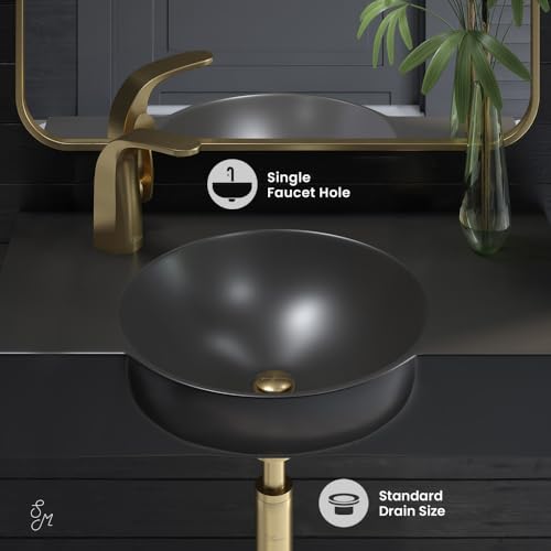 Swiss Madison Chateau 30\" Wall-Mounted Sink Center Basin with Left Side Faucet Mount in Matte Black