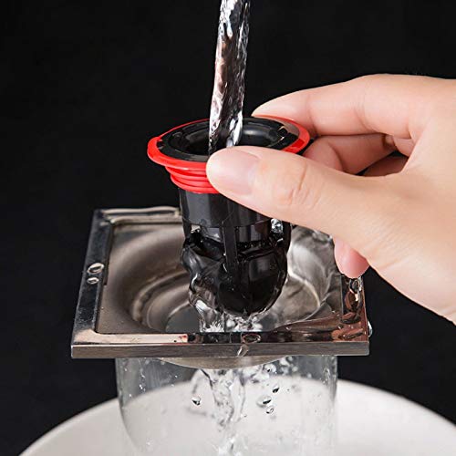 Tapón para desagüe de baño y WC, núcleo interno antiolor con resorte automático, filtro antitaponamiento, silicona y PP (blanco) miniatura 4