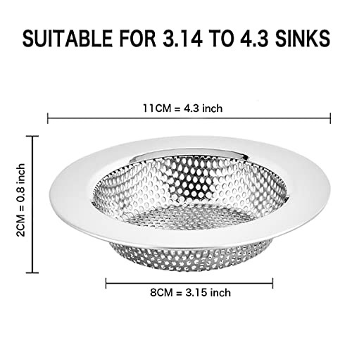Rncop Kitchen Sink Strainer, Stainless Steel Sink Strainers With Large Wide Rim 4.3" Diameter For Kitchen Sinks - 2 Pack #TOP2