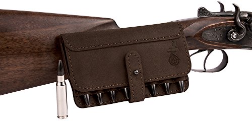 BRONZEDOG Leather Cartridge Case Shell Holder for .30-30 .308 .30-06 Win Mag Belt Ammo Pouch Black Brown Khaki Hunting Accessories (Brown) - Thumbnail 4