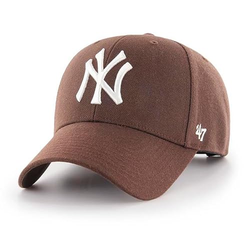 Gorra Brand 47 Yankee Marrón avec visière incurvée et logo brodé en relief