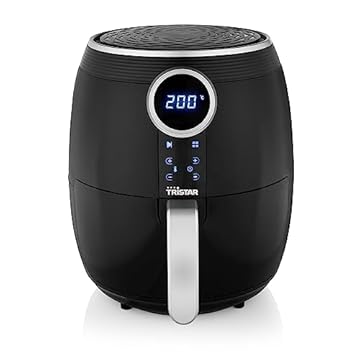 Tristar Friggitrice Ad Aria Airfryer Digitale, 4.5 Litri, 1500 W, 8 Programmi di Cottura, Schermo Tattile, senza Bpa, Nero