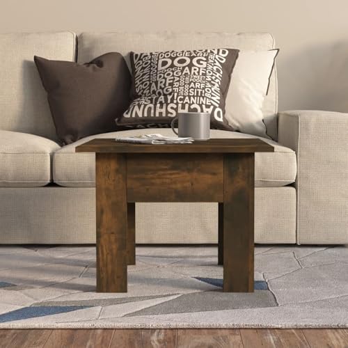 Gecheer Couchtisch Räuchereiche 55x55x42 cm Holzwerkstoff, Moderner Sofatisch Beistelltisch Wohnzimmertisch für kleine Wohnungen Schlafzimmer813068 – Bild 3