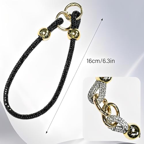 CCSmall Rhinestone Phone Charm Wrist Strap Detachable Diamond HL Silver - 4