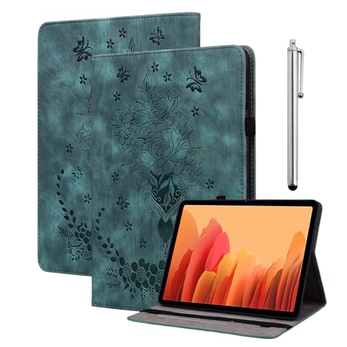 KEDBBAO Hülle für Samsung Galaxy Tab A6 10,1 2016 SM-T580/SM-T585, Multi-Winkel Folio Flip PU Leder Schutzhülle mit Stifthalter und Standfunktion für Galaxy Tab A 2016 Hülle, Grün