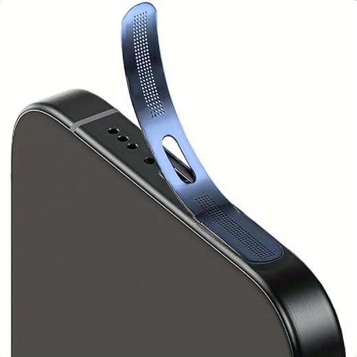 5pcs Phone Dustproof Stickers Speaker Dust Protector Speaker Mesh Anti Dust Proof Adhesive Cover for iPhone 16 Pro Max /16 Pro/iPhone 15 Pro / 15 Pro from iPhone 12 to iPhone 16 Series (Blue)